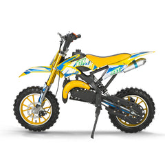 PCA-01 49CC Two-stroke Air-cooled Engine Gasoline yellow Dirt Bike